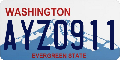 WA license plate AYZ0911