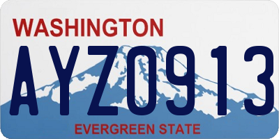 WA license plate AYZ0913