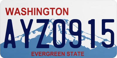 WA license plate AYZ0915