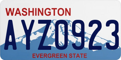 WA license plate AYZ0923