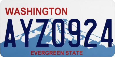 WA license plate AYZ0924
