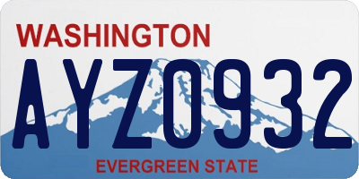 WA license plate AYZ0932