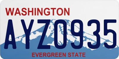 WA license plate AYZ0935