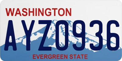 WA license plate AYZ0936