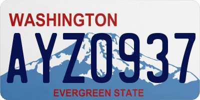 WA license plate AYZ0937