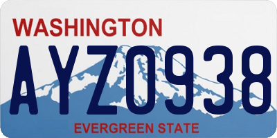 WA license plate AYZ0938