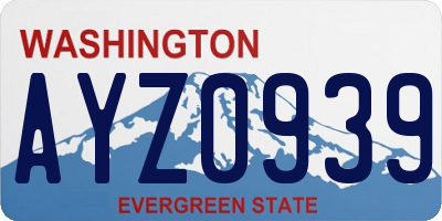 WA license plate AYZ0939