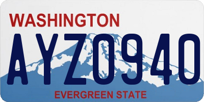 WA license plate AYZ0940