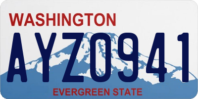 WA license plate AYZ0941