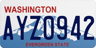 WA license plate AYZ0942