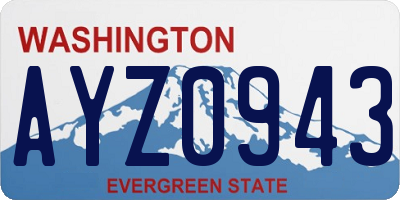 WA license plate AYZ0943