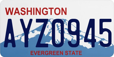 WA license plate AYZ0945