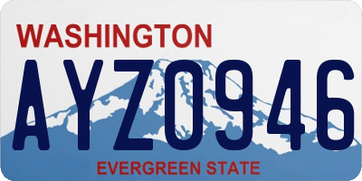 WA license plate AYZ0946