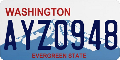 WA license plate AYZ0948