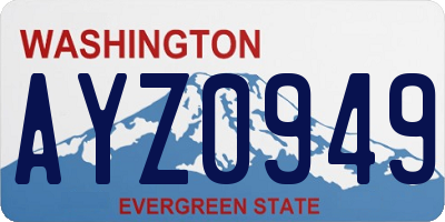 WA license plate AYZ0949