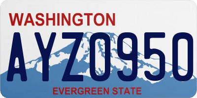 WA license plate AYZ0950