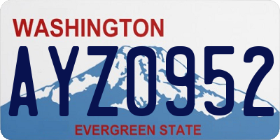 WA license plate AYZ0952