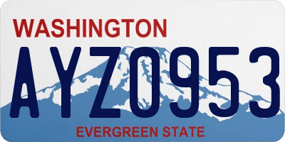 WA license plate AYZ0953