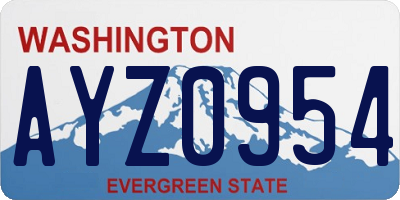 WA license plate AYZ0954