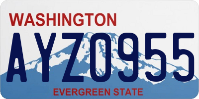 WA license plate AYZ0955