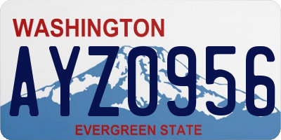 WA license plate AYZ0956