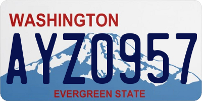 WA license plate AYZ0957