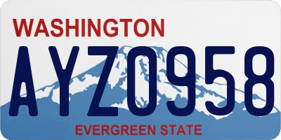 WA license plate AYZ0958