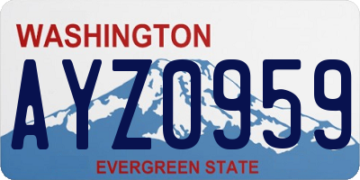 WA license plate AYZ0959