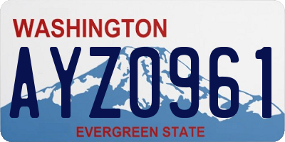 WA license plate AYZ0961