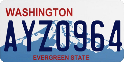 WA license plate AYZ0964