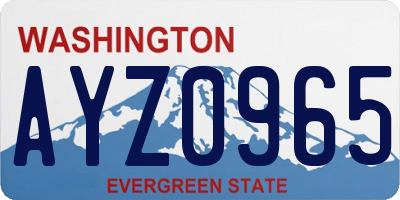 WA license plate AYZ0965