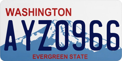 WA license plate AYZ0966