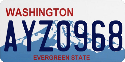 WA license plate AYZ0968