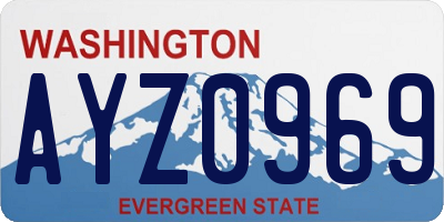WA license plate AYZ0969