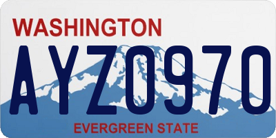 WA license plate AYZ0970