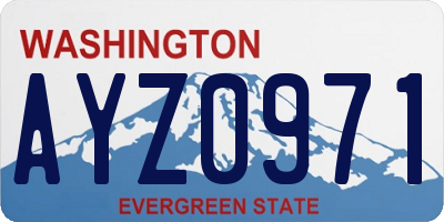 WA license plate AYZ0971