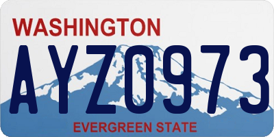 WA license plate AYZ0973