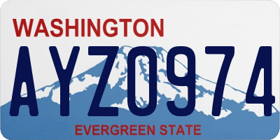 WA license plate AYZ0974