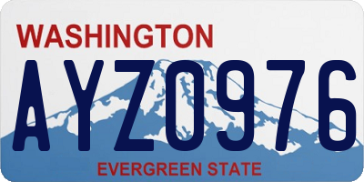 WA license plate AYZ0976