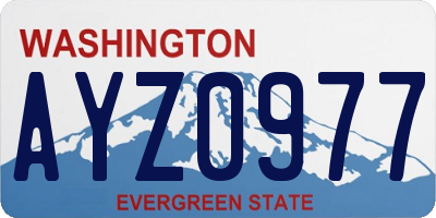 WA license plate AYZ0977