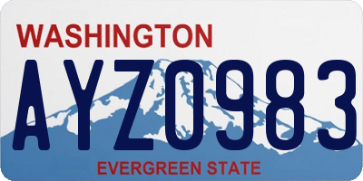 WA license plate AYZ0983