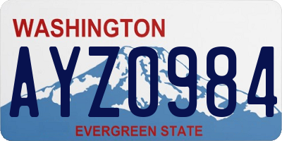 WA license plate AYZ0984