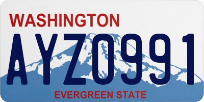 WA license plate AYZ0991