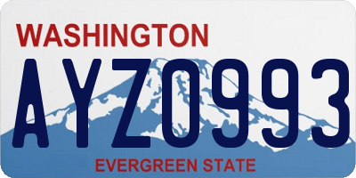 WA license plate AYZ0993