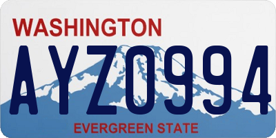 WA license plate AYZ0994
