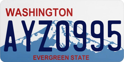 WA license plate AYZ0995