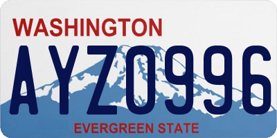 WA license plate AYZ0996