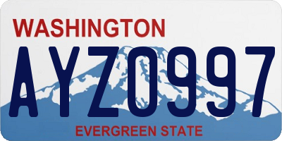 WA license plate AYZ0997