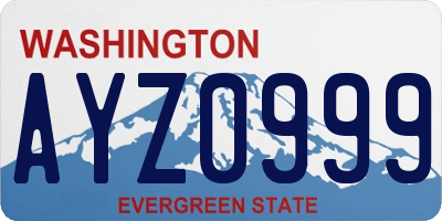 WA license plate AYZ0999