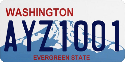 WA license plate AYZ1001